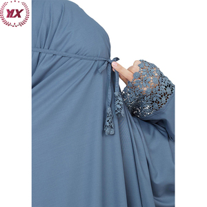 <span class=keywords><strong>Robe</strong></span> Abaya longue en Satin à imprimé Floral pour femmes musulmanes, vêtements de prière Jilbab Khimar - Product Image 6