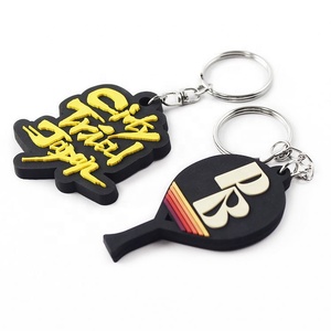 OEM conception personnalisée 2D lettre en forme de silicone PVC porte-clés UV/Offset en caoutchouc logo porte-clés - Product Image 6