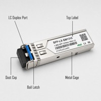 Transceiver Fibre Optique SFP 1.25G SFP-LX-SM1310 1310nm 10km LC Double Connecteur DDM Module Optique Monomode
