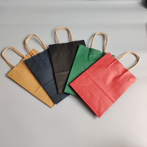 Wholesale Clothing in Stock Kraft Paper Bag with Handle <b>Cheap</b> Price Take Away Shopping Bag Accept Custom Printing - Product Image 2