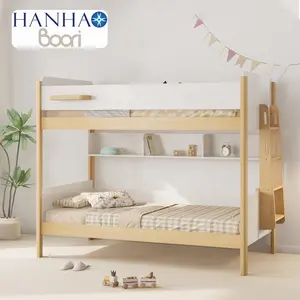 Only B2B Boori AS/NZS 4220 Double Kids Bedroom Furniture Children Wood Bunk Bed With Stairs For Small Room