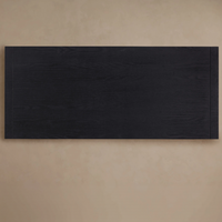 Bureau Parsons moderne en chêne teinté noir anthracite avec deux tiroirs, poignées dorées, pieds design, idéal pour bureau à domicile, vente en gros sur mesure