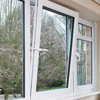 Fenêtres à cadre en PVC vinyle personnalisées en usine, insonorisées, modernes, avec verre trempé, fenêtre à battant en UPVC