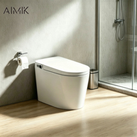 WC intelligent monobloc allongé à capteur de pied, chasse automatique, haute qualité, économique, pour salle de bain et hôtel