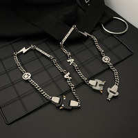 Collier ras du cou initial en acier inoxydable personnalisé vente en gros dernier design pour hommes bijoux de charme de chaîne à maillons cubains bon marché
