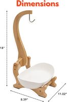 Étagère de rangement de cuisine sur pied en bambou avec panier à fruits et support à bananes en céramique