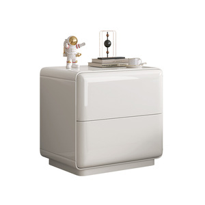 Mesita de noche moderna minimalista de madera maciza con cajones de almacenamiento para dormitorio y uso doméstico - Product Image 4