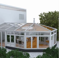 Villa extérieure électrique en aluminium, design européen, personnalisée, écologique, étanche, avec double vitrage trempé triangulaire