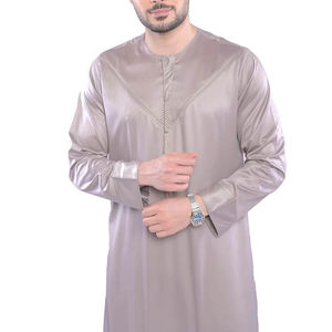 Thobe thaffah daffah thobes สำหรับผู้ชายแขนยาวผ้าฝ้ายปิดที่กำหนดเองขายส่งจำนวนมาก - Product Image 5