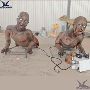 Décoration d'Halloween animatronique effrayante sur le thème de l'horreur, fantômes zombies simulés à mi-corps, accessoires mobiles pour maison hantée - Product Image 6