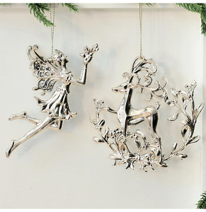 Adornos Navideños <span class=keywords><strong>de</strong></span> Lujo con Renos y Copos <span class=keywords><strong>de</strong></span> Nieve en Oro Champagne, Decoración Colgante <span class=keywords><strong>de</strong></span> PC Electrochapado para Árbol <span class=keywords><strong>de</strong></span> Navidad - Product Image 5