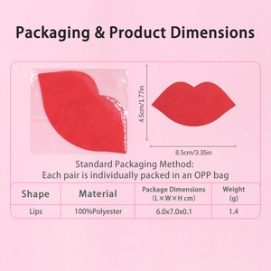 Cubrepezones desechables transpirables sin tirantes de satén con forma de labios para mujer, multicolor, sexy, en forma de labios, para festivales - Product Image 3
