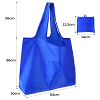 Sac de courses en nylon écologique personnalisé en usine, sac de courses pliable en polyester recyclé avec pochette