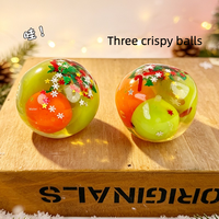 Jouet anti-stress en TPR souple, boule à presser en forme de pomme de Noël, scintillante et cristalline, pour la vente en gros