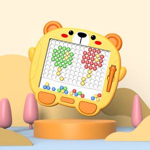 Il più nuovo doodle magnetic dot drawing board kid DIY creative colorful beads art drawing toy magnet painting board con penna magnetica - Product Image 2