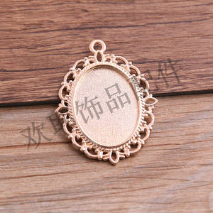 타원형 펜던트 베이스 세팅 유리 카보숑 카메오 DIY 쥬얼리 제작용 펜던트 블랭크 트레이 베젤 - Product Image 3