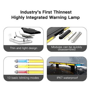 Emark SAE j845, CISPR 25, ECE R65, R10, IP67 cực kỳ 24 30 42 48 54 60 72 inch thanh đèn <span class=keywords><strong>LED</strong></span> cảnh báo mỏng - Product Image 6