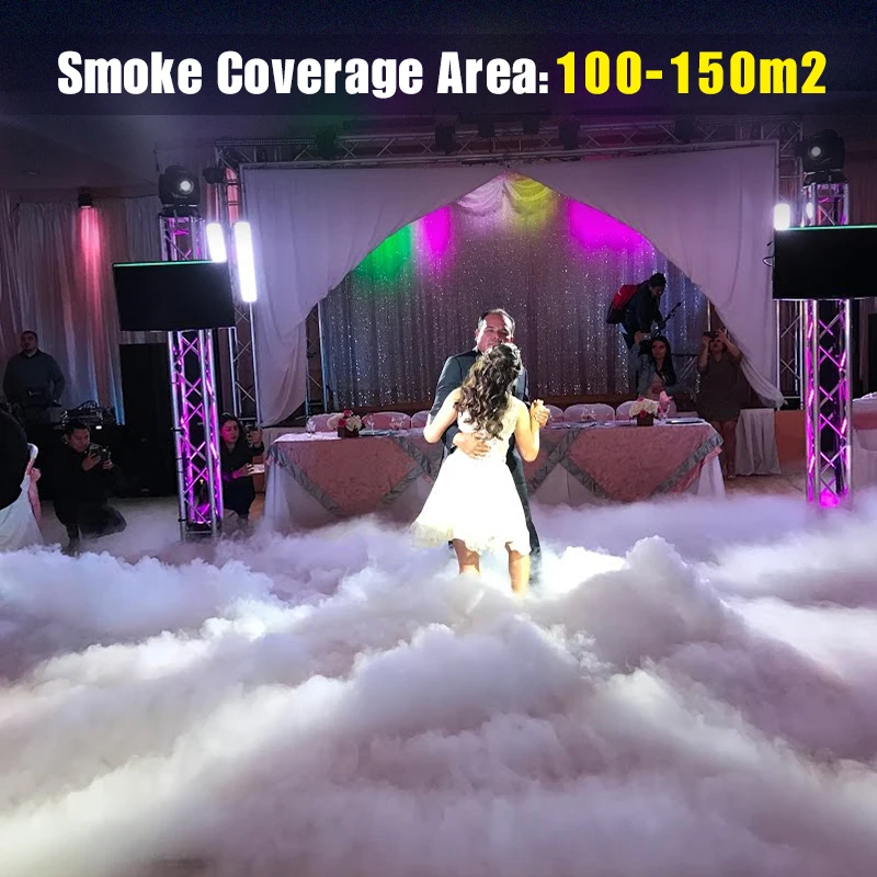 3000W Low Lying Smoke Fog Machine | Dry Ice Alternative, Remote & DMX Control, 2L Tank For Parties & Stage Effects
