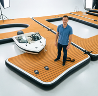 Plateforme flottante gonflable géante en PVC, île flottante pour bronzer, pêcher et organiser des fêtes sur le lac