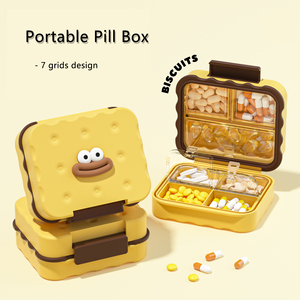 Xách tay <span class=keywords><strong>7</strong></span>-ngày mini <span class=keywords><strong>Pill</strong></span> <span class=keywords><strong>Box</strong></span> Organizer nhựa phim hoạt hình pho mát mô hình nhỏ <span class=keywords><strong>Pill</strong></span> trường hợp nhiều lưới không thấm nước du lịch - Product Image 2