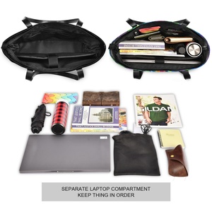 Wholesale Custom Print Ladies Travel Shoulder 15.4inch Messenger Laptop Hand <b>Bag</b> for Travel - Product Image 4