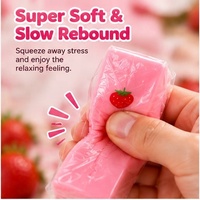 Jouet à presser Squio en forme de fraise, en TPR, sensoriel, anti-stress, pour adolescents et adultes, idéal comme cadeau