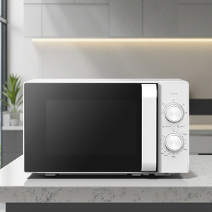 Horno Microondas Portátil de 20L, Diseño de Encimera Blanco y Negro, con Control Mecánico, Fuente de Alimentación para Uso Doméstico y Hotelero - Product Image 3