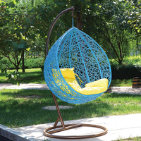Chaises oeufs pliantes personnalisées en usine hamac de jardin patio extérieur rotin balançoire en osier chaise oeuf suspendue avec support en métal