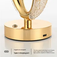 Lampe de table en cristal de luxe léger pour chambre à coucher, bureau, salon - Contrôle tactile, veilleuse, éclairage d'ambiance pour PC, décoration de piste