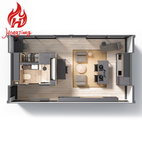 Maison en conteneur en acier, 3 chambres, bureau, garage, préfabriquée, design moderne, utilisation en entrepôt, maison mobile