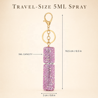 Atomiseur de parfum 5 ml en strass de cristal, porte-clés, flacon vaporisateur mini vide rechargeable, breloque de sac, portable pour voyage, cadeau bijou