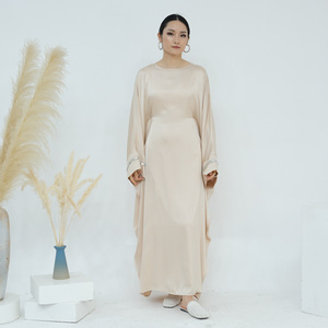 Women Modest Abaya <b>Dress</b> <b>Long</b> Sleeve Maxi Kaftan Solid Round Neck Elegant Islamic <b>Dress</b> <b>for</b> <b>Eid</b> Wedding - Product Image 1
