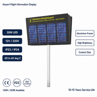 Écran vidéo mural LCD grand format FIDS, option de montage mural ou sur pied pour les tableaux d'affichage des départs et arrivées à l'aéroport