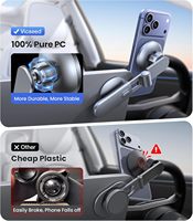Support de téléphone de voiture pliable magnétique en gros, ventouse aimantée puissante N52, bras extensible anti-chute, marque privée OEM