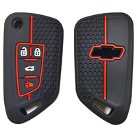 Étui de clé de voiture en silicone à motif nid d'abeille, pliable, haut de gamme, modifié pour Chevrolet Avalanche Crew Cab 2009-2013, avec 4 boutons