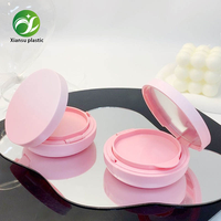 Boîtier compact rose pour poudre libre BB Air Cushion avec miroir, simple/double couche, en PS, forme portable, boîte à cosmétiques, outils de maquillage