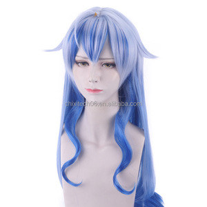 Perruque de cosplay du personnage <span class=keywords><strong>Ganyu</strong></span> de Genshin Impact, modèle Coconut Sheep King Xiaomei, avec dégradé de couleur et queue de T-shirt - Product Image 5