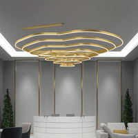 Lampes suspendues LED dorées modernes Home Restaurant Éclairage intérieur Salon Salles d'hôtel Alimentation AC Terrasses circulaires Lustres