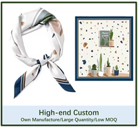 Foulard en Soie Carré Vintage Personnalisable, Impression Numérique Recto ou Recto Verso, Foulard de Mariage sur Mesure