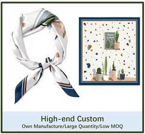 Customizable Vintage Square Silk <strong>Scarf</strong> Digital Printing on One Side or Double Sides Wedding <strong>Scarf</strong> Customization Available - Product Image 3