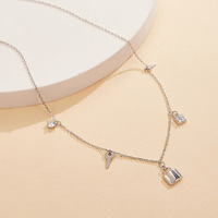 Collar de Plata de Ley S925 con Colgante de Candado de Amor, Estilo Europeo Elegante y Lujoso, para Regalo de Joyería para Novia