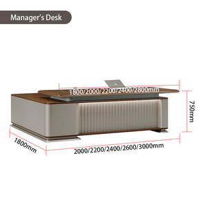 Liyu Mobilier de bureau moderne de luxe Convertible Executive CEO Desk Bureau De Table incurvé Bureaux De Direction - Product Image 6