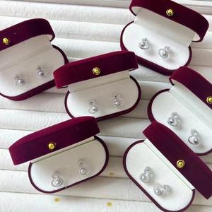 ต่างหูมุกอะโกย่าทรงเรขาคณิตคลาสสิก ขนาด 4-5 มม. เงินสเตอร์ลิงประดับเพชร ดีไซน์หรูหราสำหรับผู้หญิง - Product Image 2