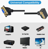 Câble d'extension VGA HD 1,5 m vers Femelle 6 pieds pour Moniteur PC Projecteur