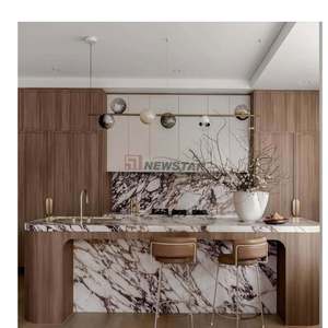 Phong cách Châu Âu tùy chỉnh nhà bếp Countertop tự nhiên Onyx với đá cẩm thạch Countertop tường kệ Laminate nhà bếp Countertop đảo - Product Image 5