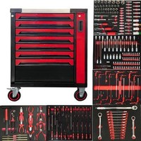 Chariot à outils XXL à 7 tiroirs, plateau, garage, atelier, réparation, métal durable, acier, finition peinture poudre, garantie 3 ans