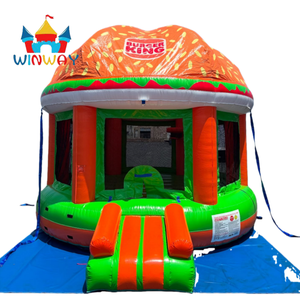 Château gonflable en forme de hamburger commercial, aire de jeux pour enfants en plein air et en intérieur, château gonflable pour les fêtes sur le thème de la restauration rapide - Product Image 1