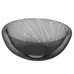 Modern Round Metal Fruit Basket Black Durable <b>Standing</b> Type Food Container for Kitchen Storage - Product Image 4