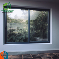 Ventanas y puertas corredizas de aluminio de color champán y bronce estándar CE Ventana de aluminio corrediza exterior de apertura horizontal