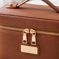 Trousse de Maquillage en PU Tendance avec Fermeture Éclair et Compartiments Amovibles – Organisateur de Maquillage Portable à Main